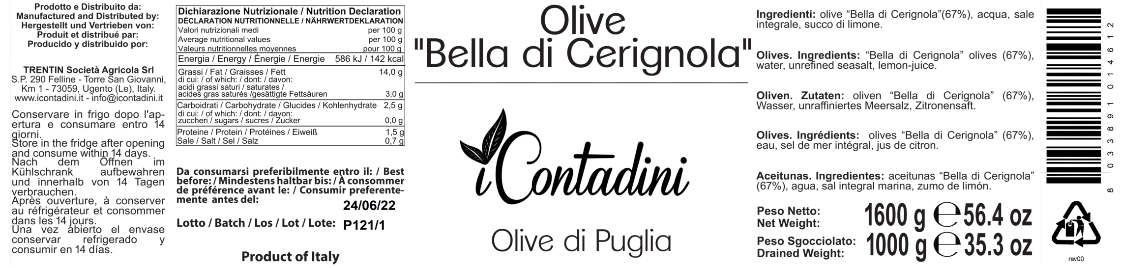 I Contadini, Olive Bella di Cerignola