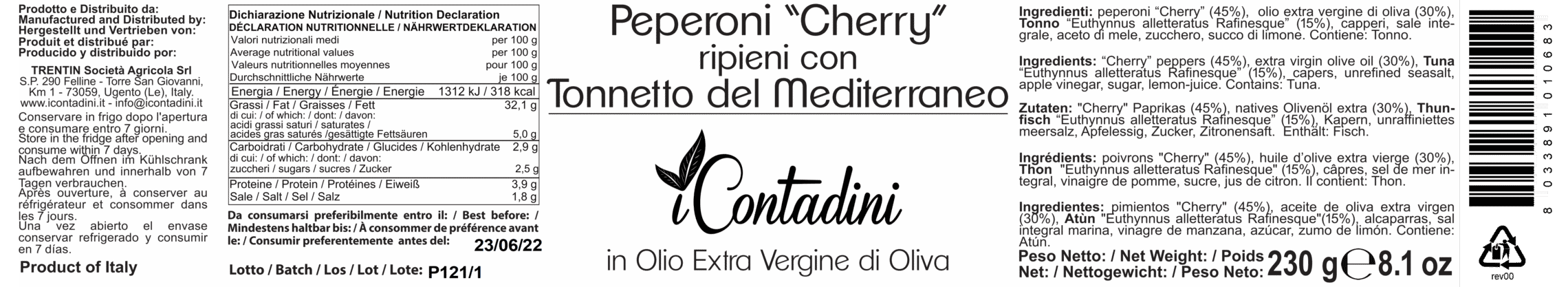 I Contadini, Peperoni cherry ripieni con Tonno