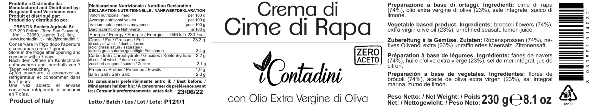 I Contadini, Pesto di Cime di Rapa con olio EVO