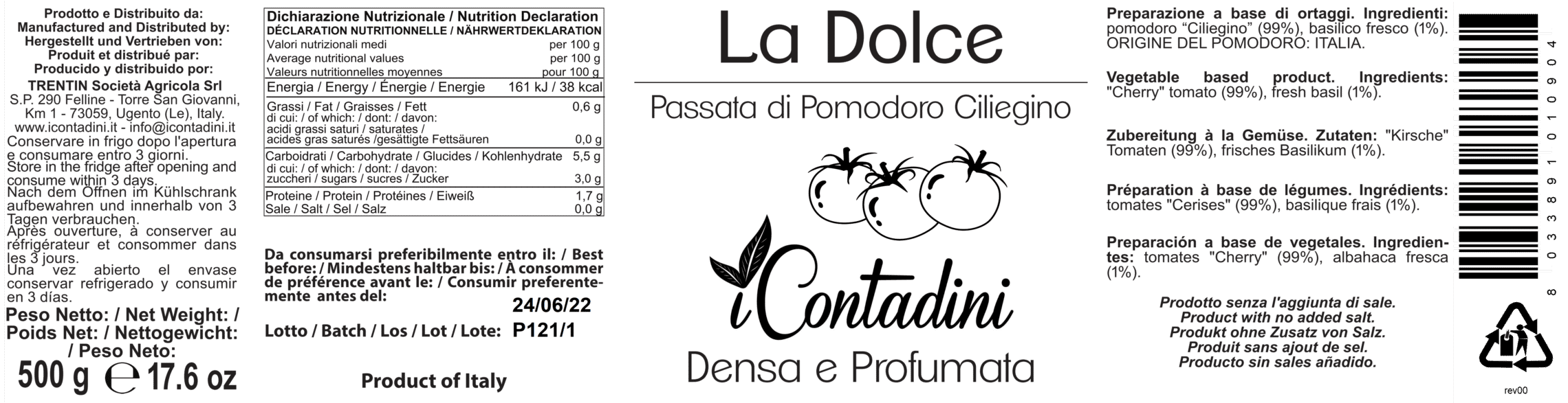 I Contadini, "La Dolce" Salsa di pomodoro ciliegino
