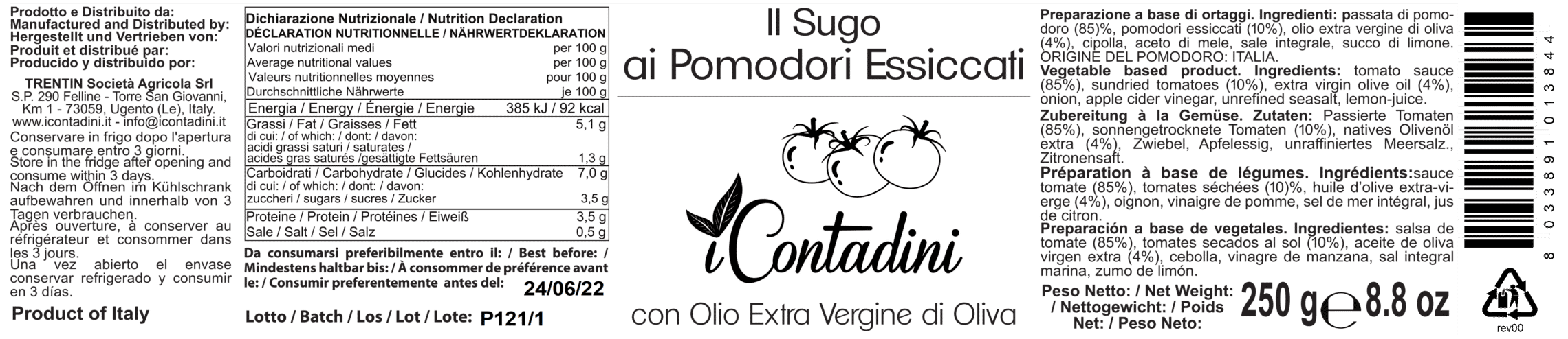 I Contadini, "Il Sugo " ai Pomodori essiccati
