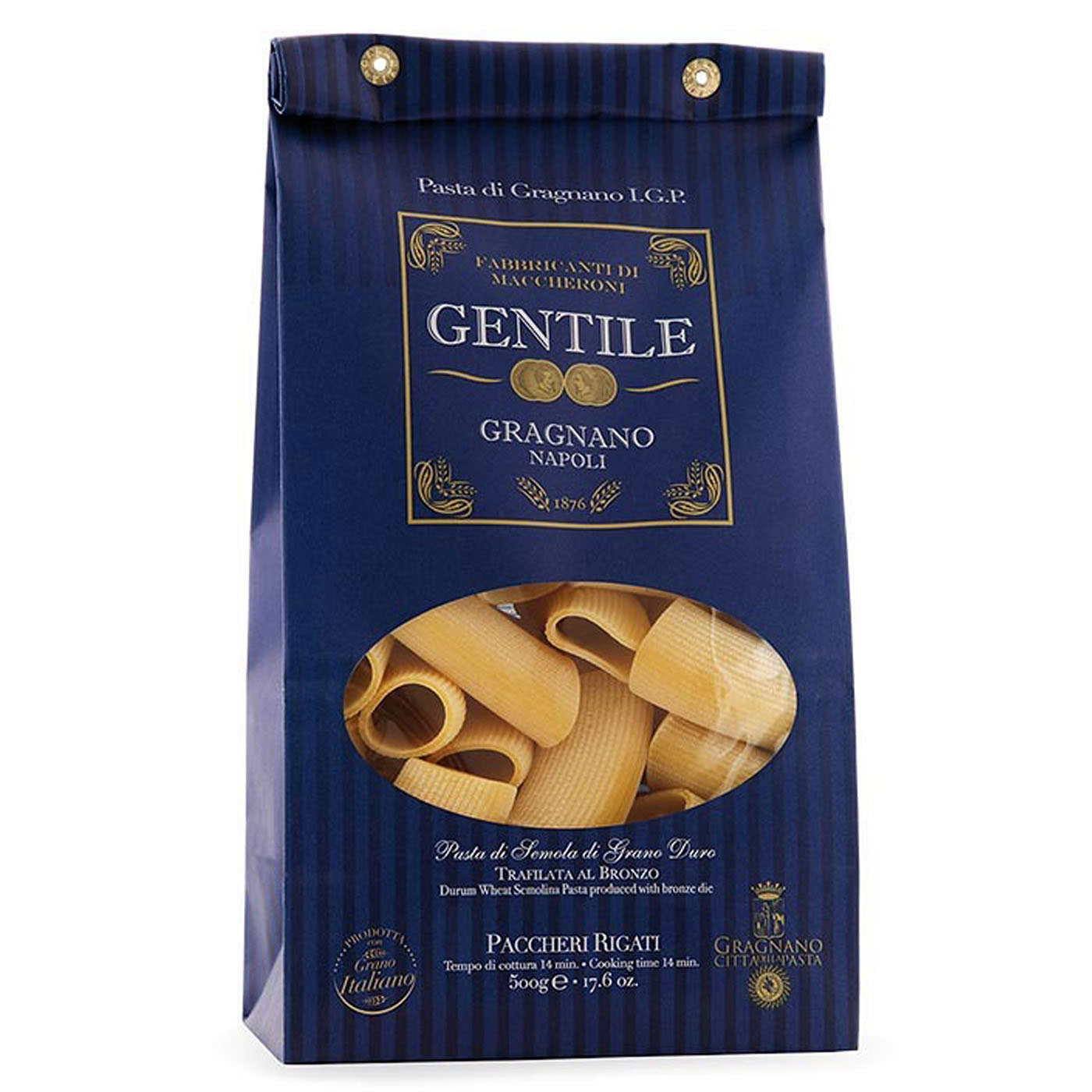 Gentile, Paccheri rigati, Pasta di Gragnano IGP