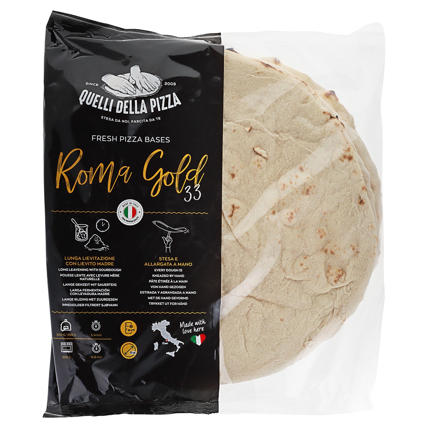 Pizzaboden Gold Roma 33 cm